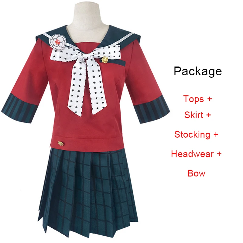 Костюм для косплея харукава Маки из аниме данганронпа парик верхняя юбка галстук