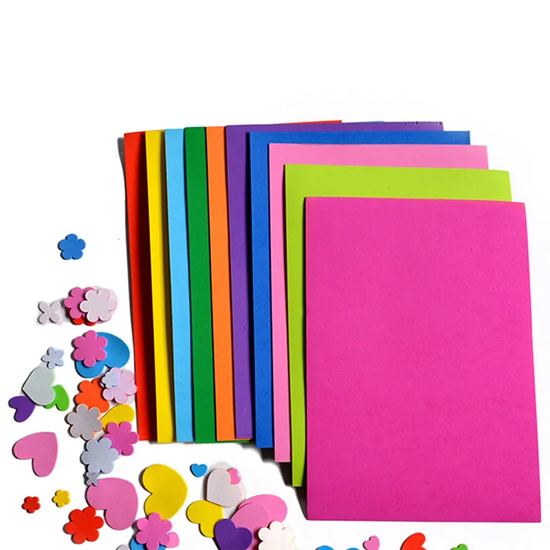 10pcs/pack Lowest Price 10 color A4 Thick Multicolor Sponge Foam Paper Fold scrapbooking Craft DIY | Канцтовары для офиса и
