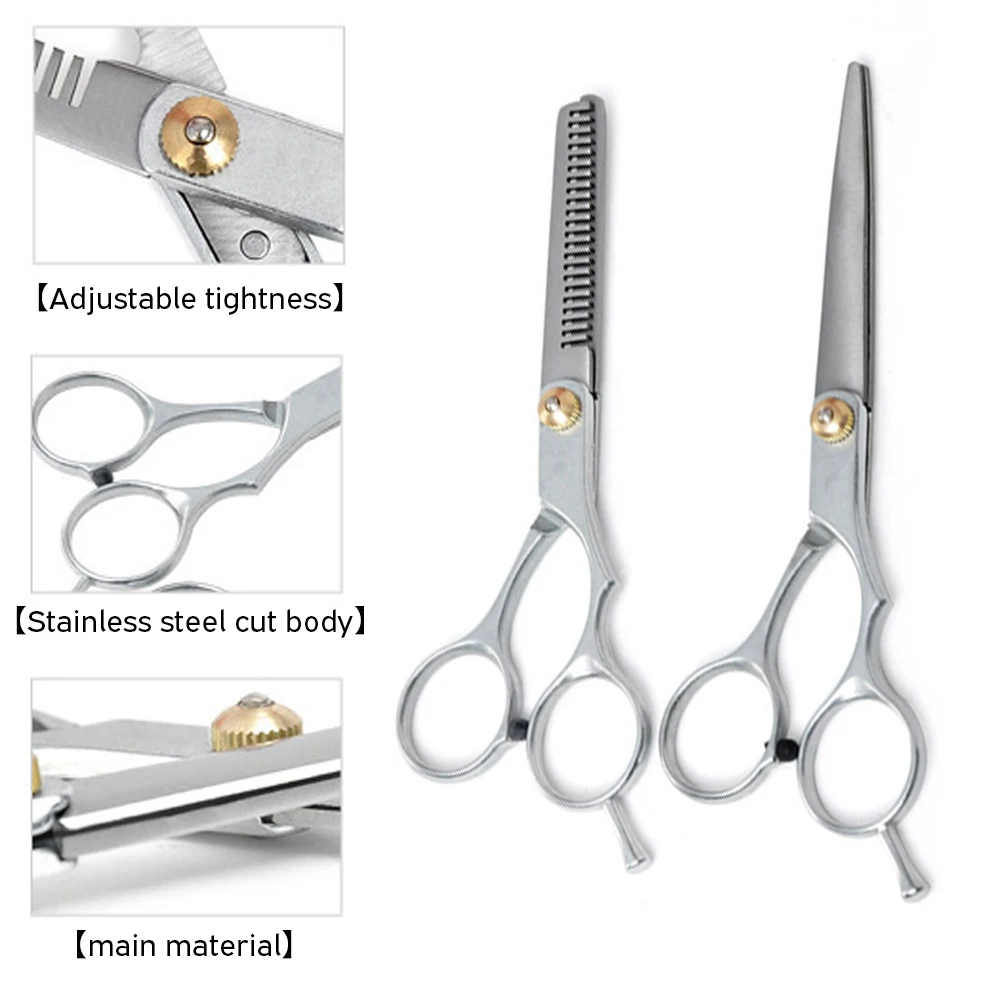 

6 Inch Hair Scissors + Haircut cloth Professional Stainless Steel Salon Hairdressing Hair Cutting Thinning Basic Tool Barber