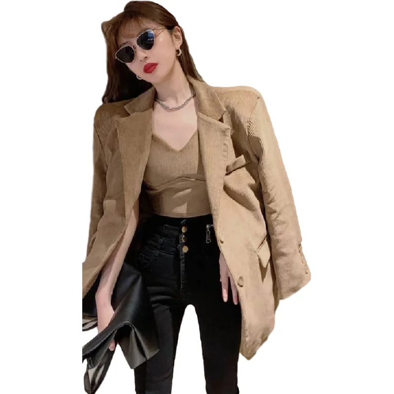 

New Two Pieces Set Vest Cardigan T-Shirt Autumn T Shirt Women Female Tee Ladies Tops Solid Cotton Sexy Slim Spring Skinny Tops