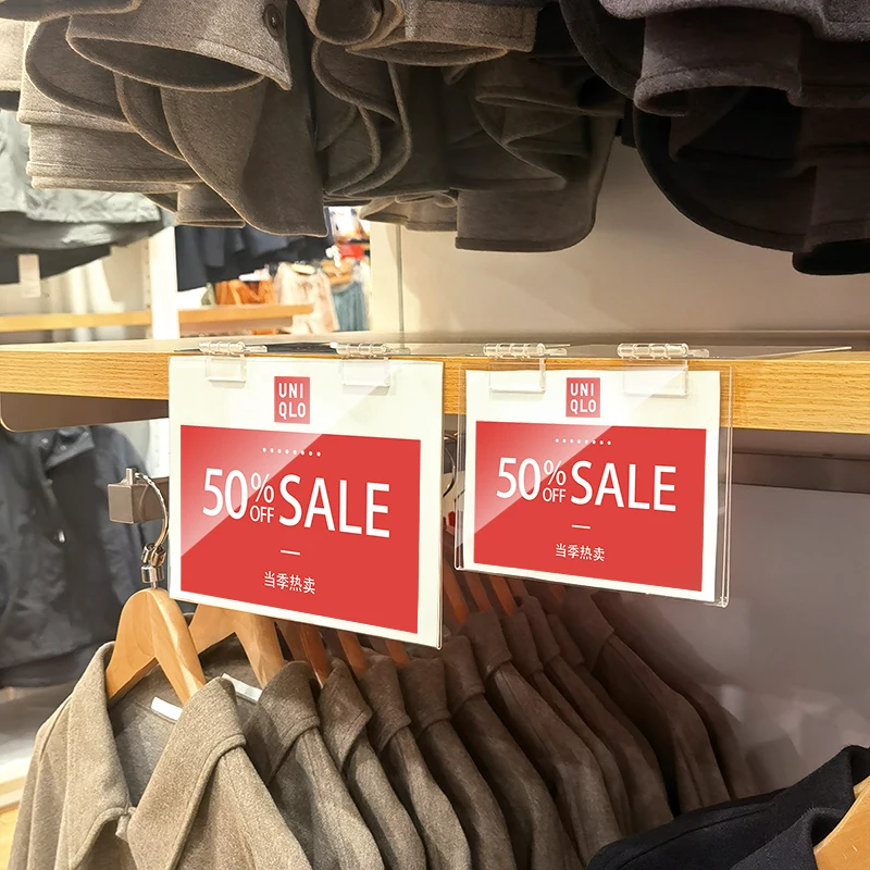 Acrylic Price Tag Commodity Introduction Card Supermarket Display Transparent Shelf Label Sticker Clothing Store A4 | Красота и