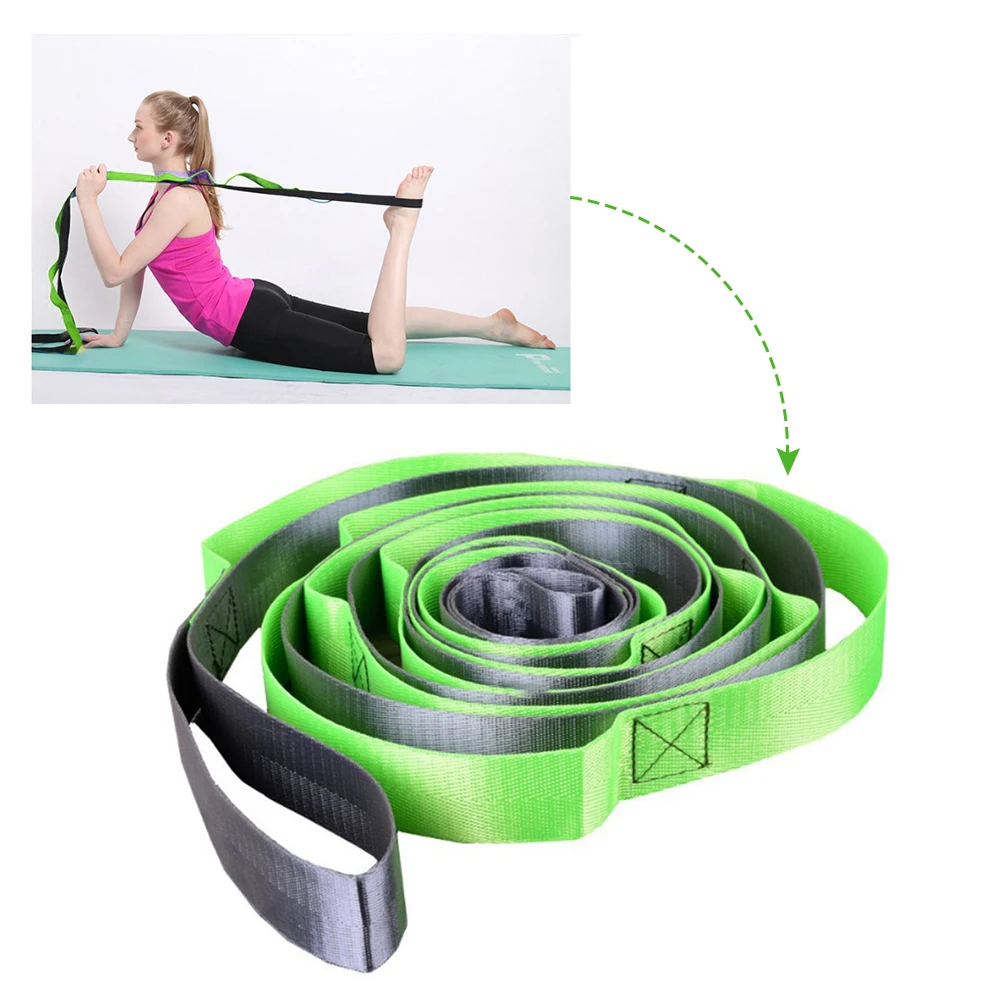 Женский нейлоновый растягивающийся пояс для йоги 12 отверстий тренировки мышц