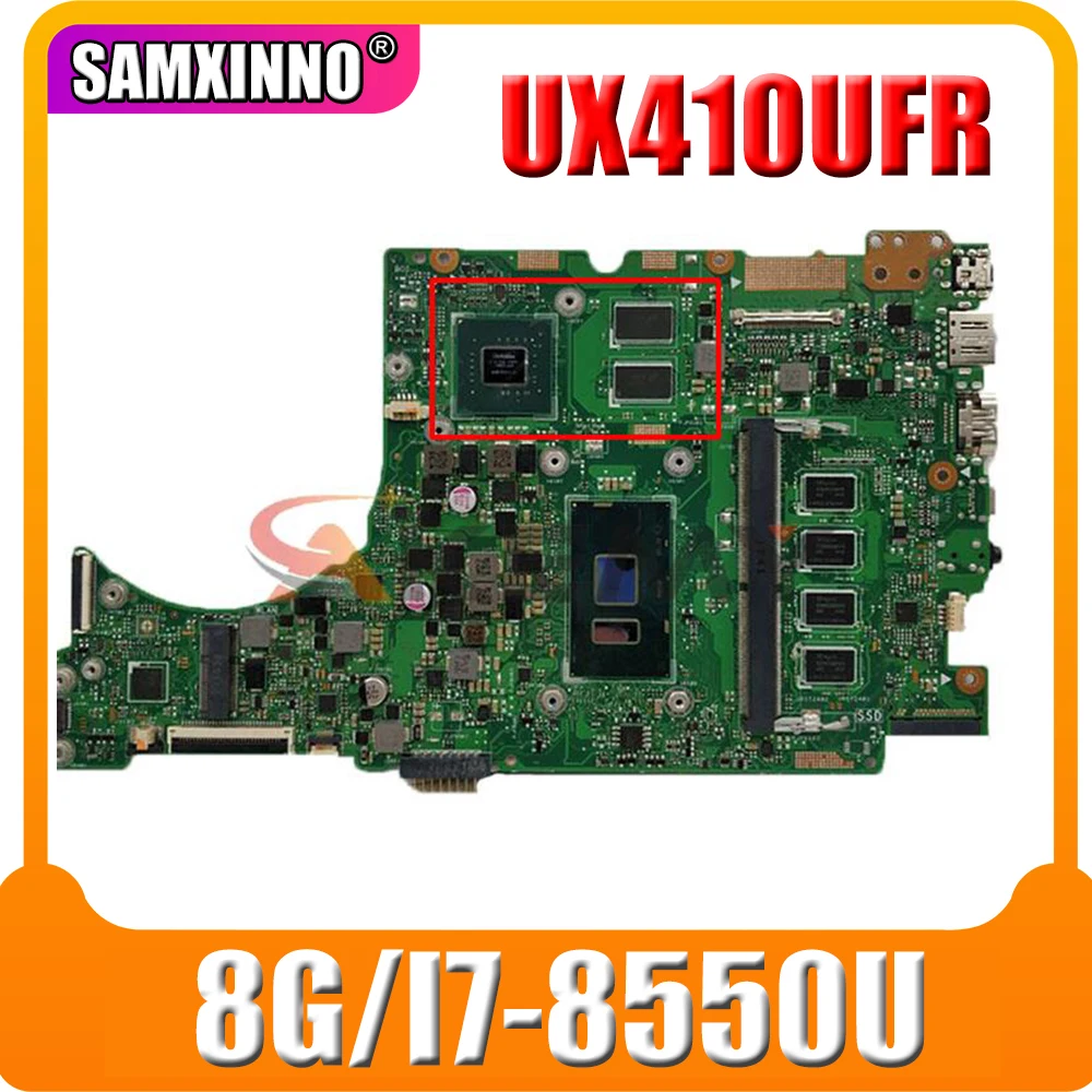 

Akemy UX410UFR Laptop motherboard (14 inch) for ASUS UX410UFR UX410UF UX410UQ UX410UR UX410U mainboard W/ (V2G) GPU 8G/I7-8550U