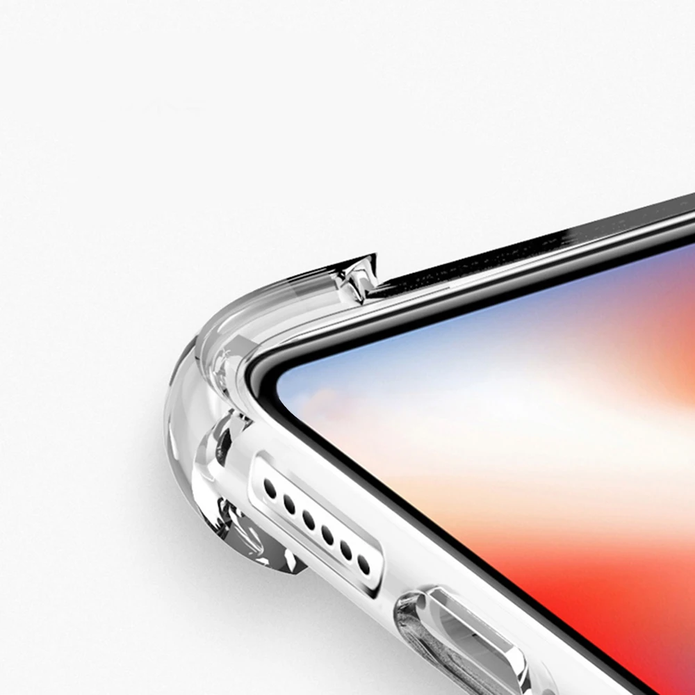 Противоударный прозрачный чехол из ТПУ для iPhone X XS XR Max 8 7 6 6S Plus прозрачная