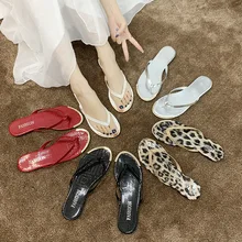 New Summer Women Flip-flops Fashion Sandals Leopard Shoes Woman Flat Slippers for Women Fashion Women's Beach Flip Flops Sandals (1)