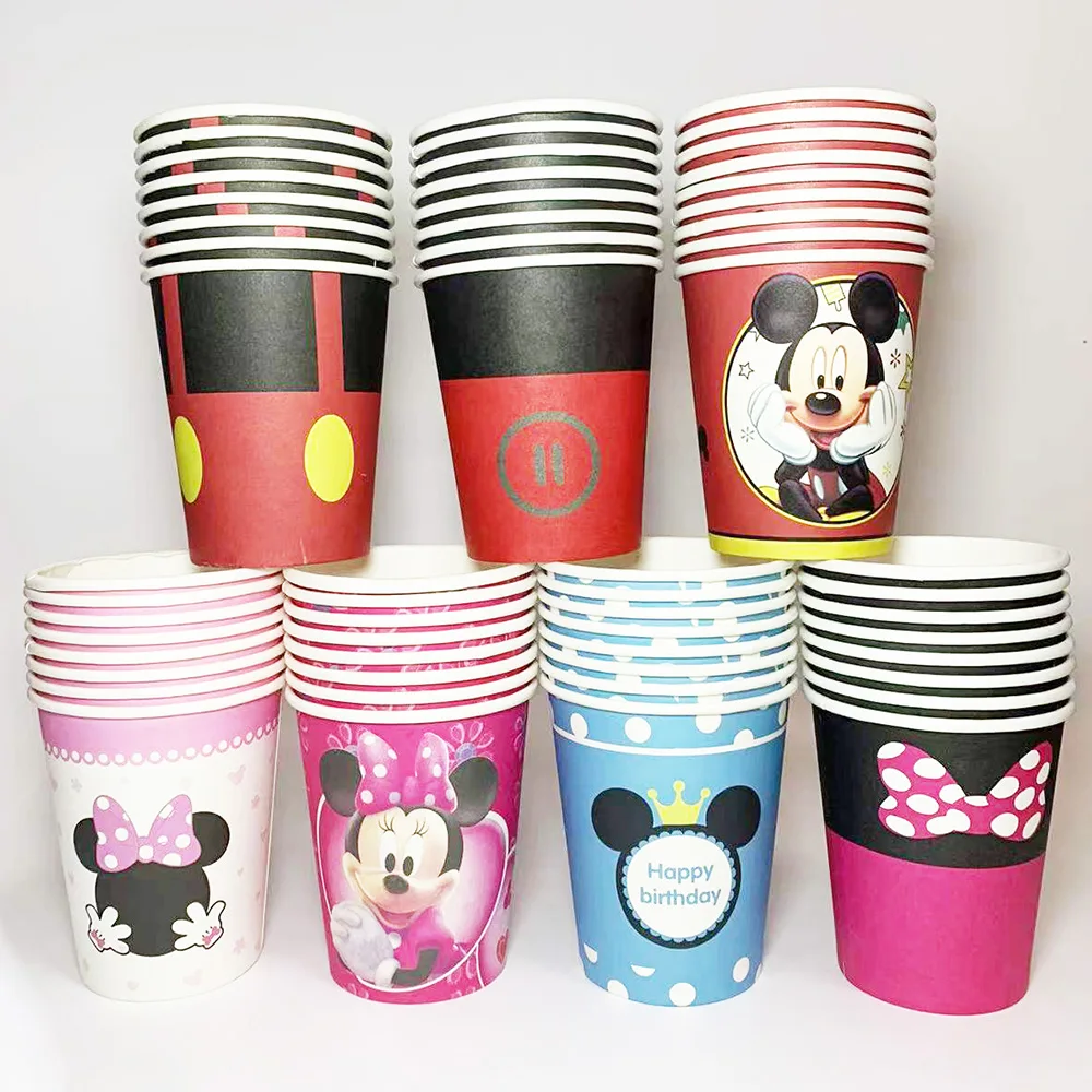 

Disney Minnie Mickey Mouse Theme Paper Cup Boy Girl Birthday Party Baby Shower Decoration Supplie party Collection