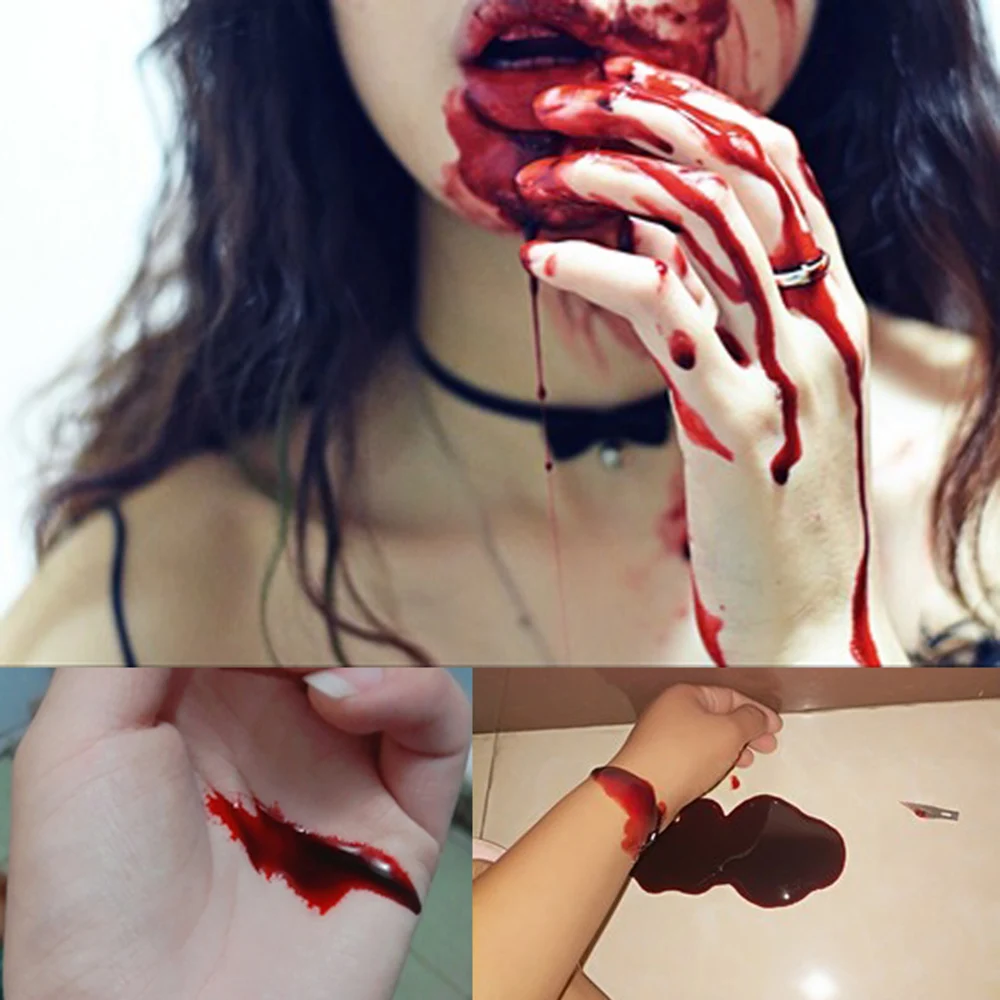 Поддельные крови вампира Хэллоуин макияж человеческого тела ложная плазменная
