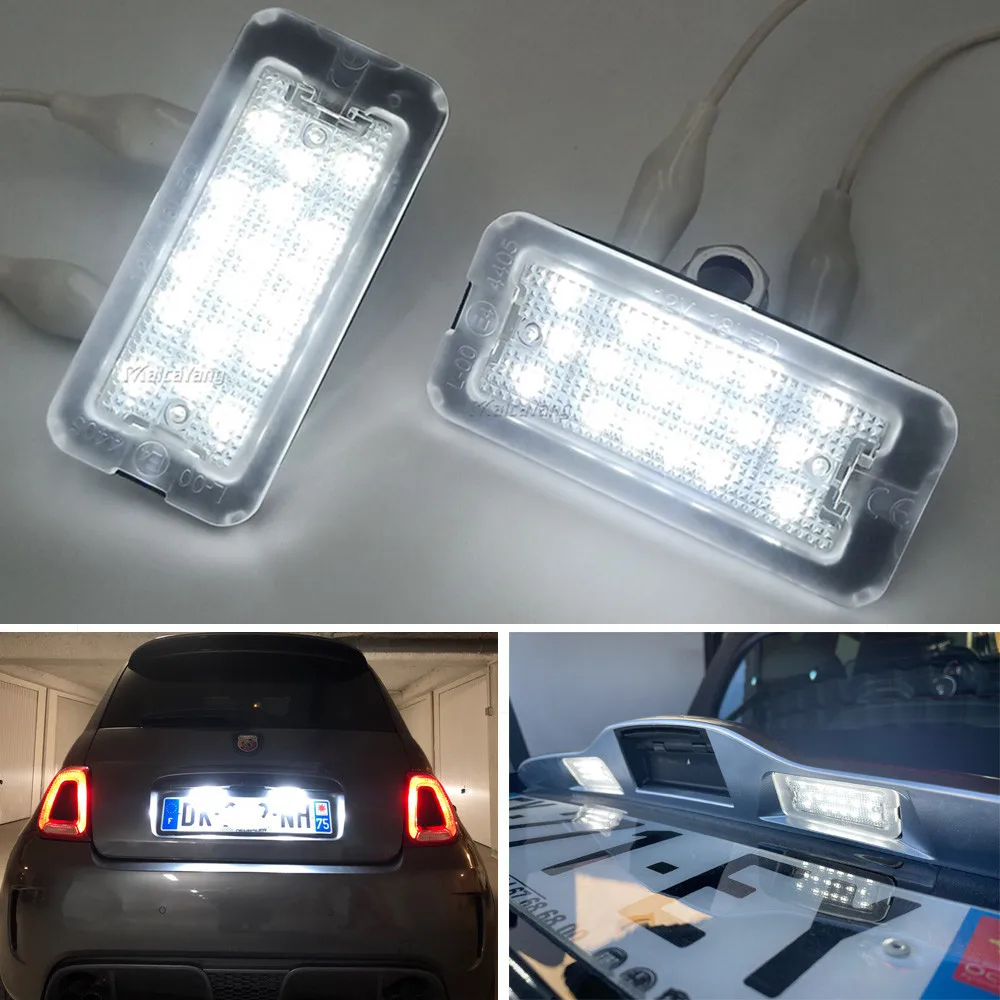 

2x светодиодные подсветки номерного знака для Fiat 500/Abarth 500 2007 2008 2009 2010 2011 2012 2013 2014 2016 2017 2018 2019 2020