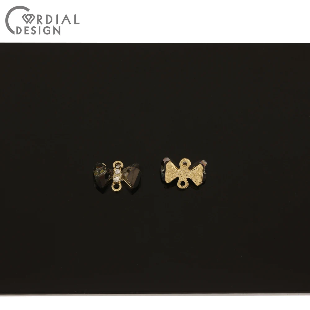 

Cordial Design 100Pcs 10*14MM Earrings Accessories/Rhinestone Connectors/Bowknot Shape/DIY Charms/Jewelry Findings & Components