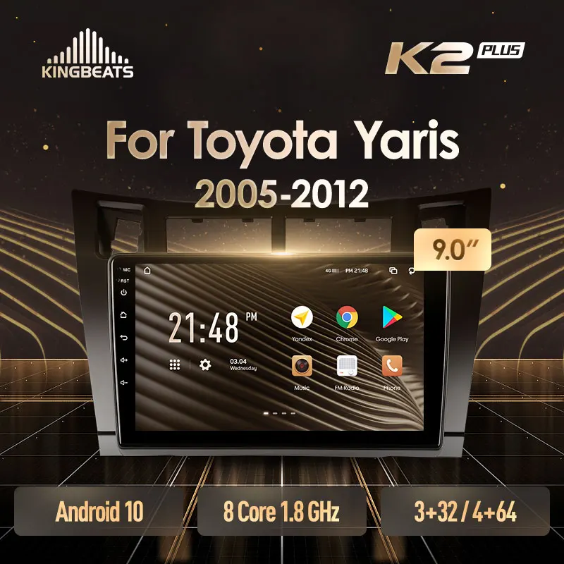 KingBeats штатное головное устройство For Toyota Yaris XP90 2005 - 2012 GPS Android 10 автомагнитола на