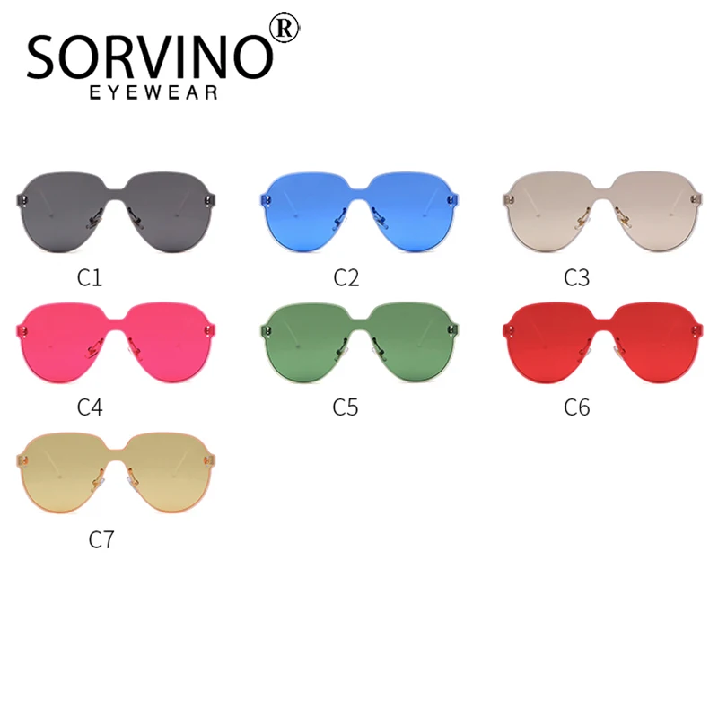 Женские солнцезащитные очки авиаторы SORVINO большие без оправы в стиле ретро