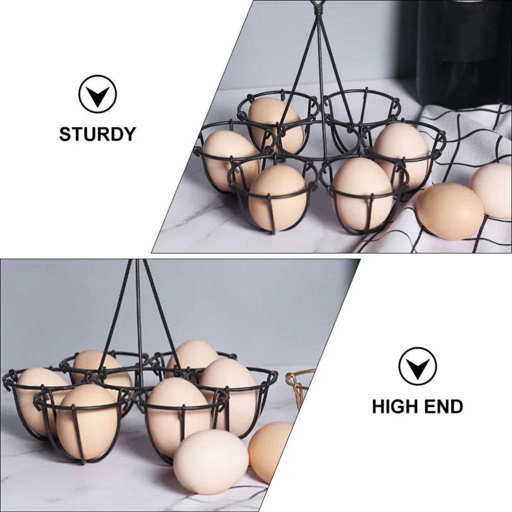 

1PC Creative Kitchen Egg Holder Six Hole Egg Storage Rack Home Egg Stand (Black)