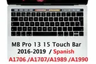 Чехол с испанской раскладкой для Macbook New Pro 13 15 Touch Bar 2016 2018, чехол с испанской клавиатурой для ЕС, США, A1706, A1989, A1707, A1990, защитный чехол