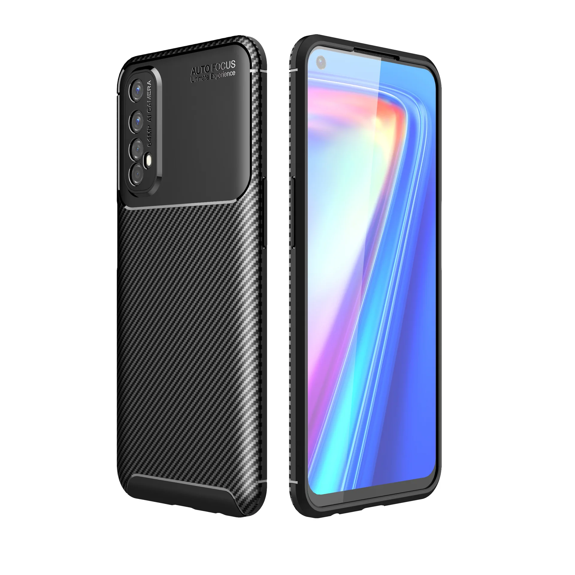 for oppo realme 7 pro caserealme 7i phone caseshockproof case carbon fiber protective phone cover for realme 7 realme 6 pro free global shipping