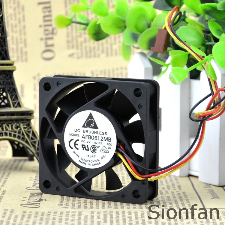 Для Дельта 6015 12V 0.12A 6 см 3-жильный Процессор компьютерный корпус вентилятора AFB0612MB
