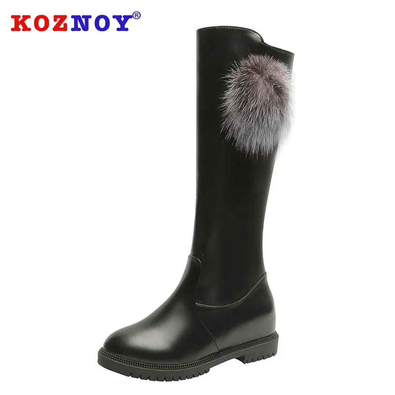 Koznoy/женские зимние ботинки на молнии Прямая поставка Модные однотонные дышащие