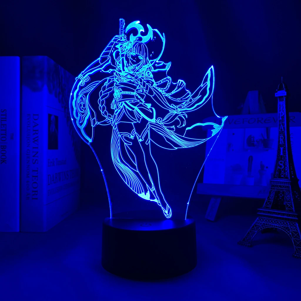 Led Lamp Genshin Impact Raiden Shogun for Kid Bedroom Decoration Birthday Gift Baal Night Light Game | Лампы и освещение