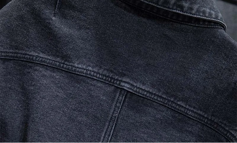 

KIOVNO Men Gradient Color Denim Jackets And Coats Turn Down Collar Casual Jeans Jackets For Male Spring Autumn