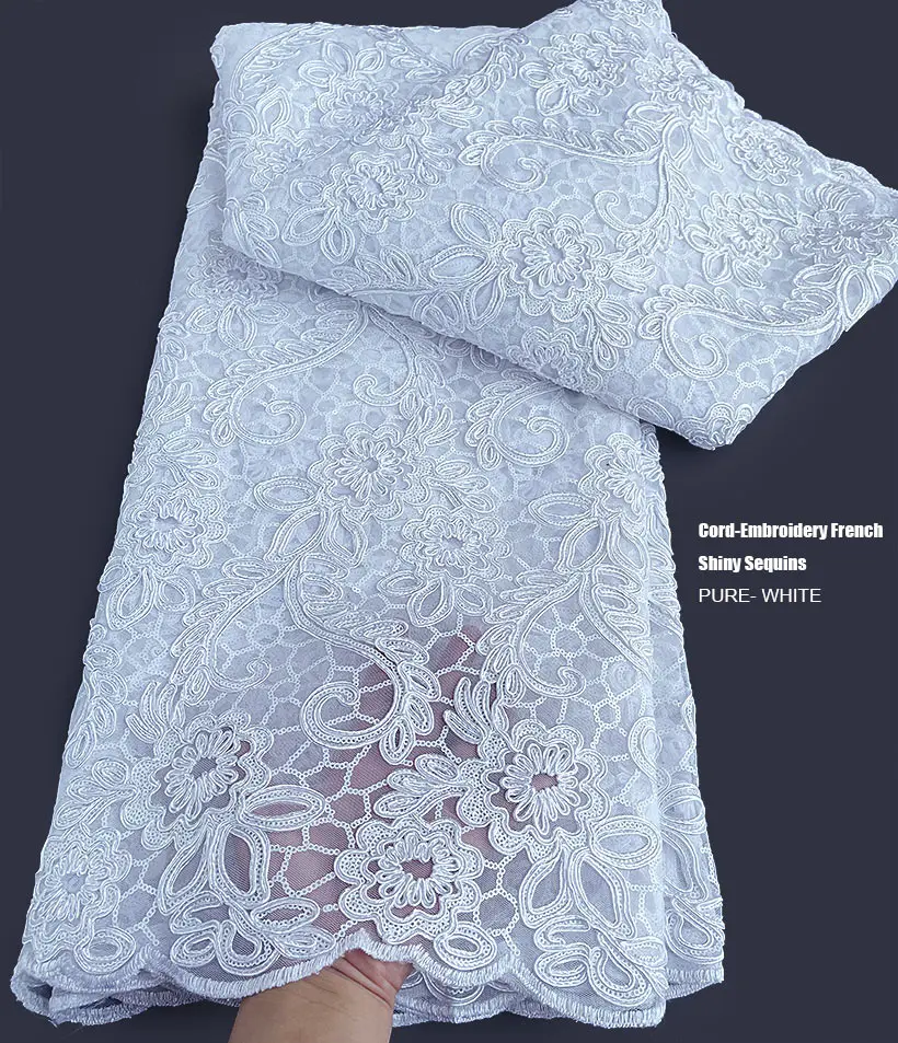 Тяжелый шнур вышивка французское кружево Блестящие Блестки африканская