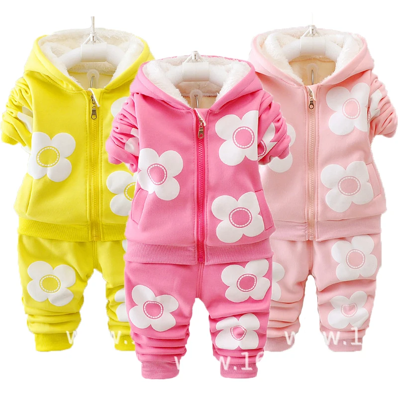 2 шт. детский Бархатный комплект из куртки с капюшоном и брюк | Детская одежда