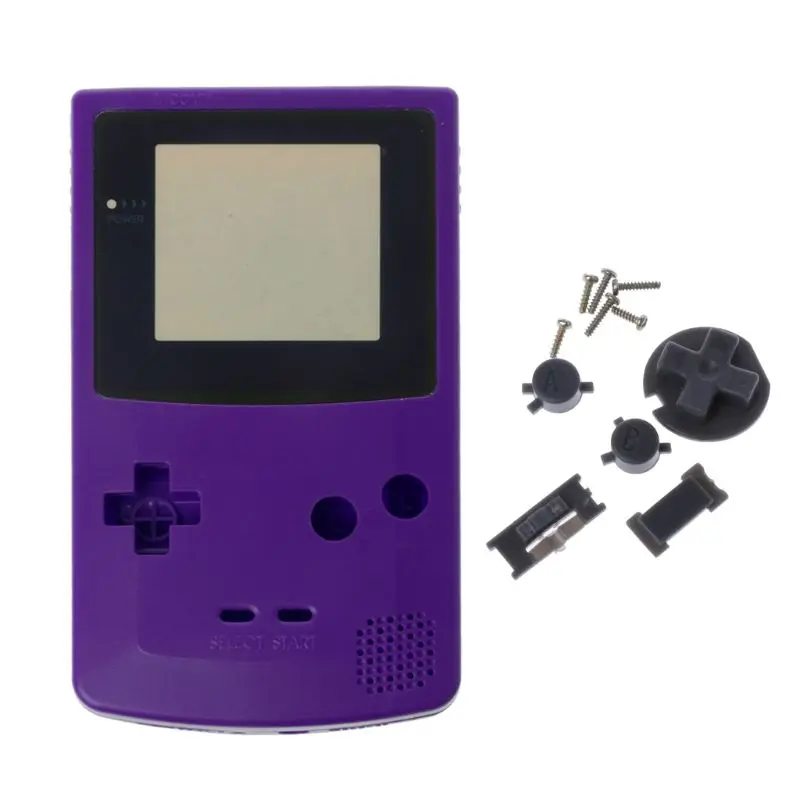 Полный корпус чехол для nintendo Game boy цвет GBC запасная часть корпус оболочка упаковка 77UA - Цвет: Фиолетовый