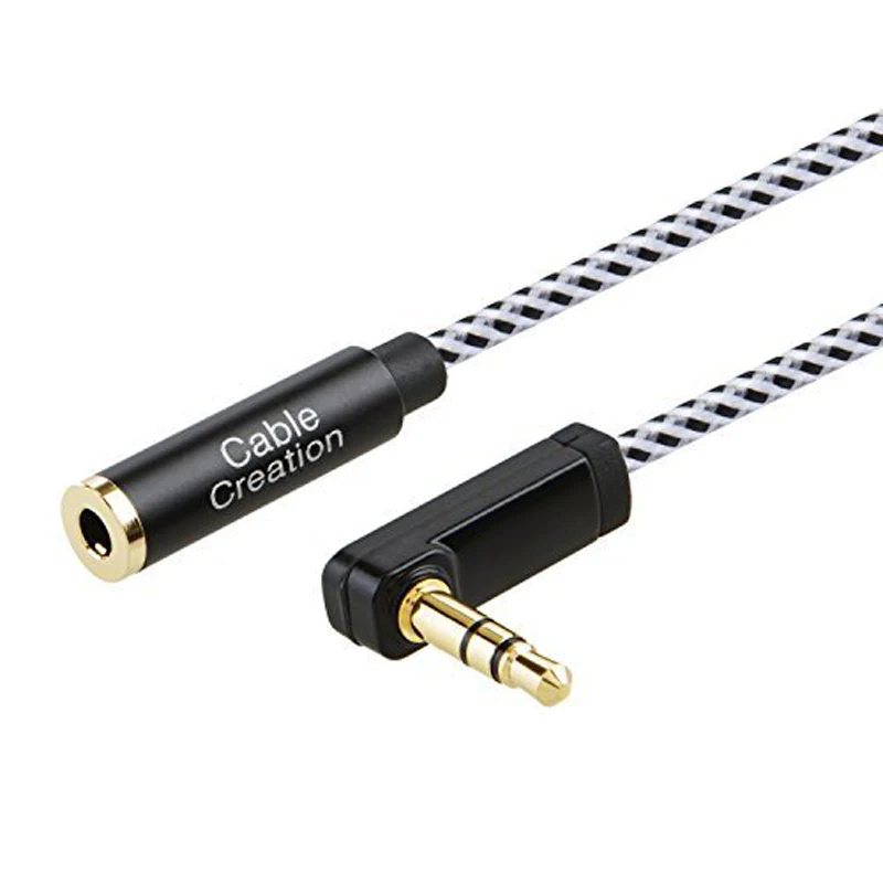 

Aux Cable Jack 3.5 mm Audio Extension Cable 3.5mm 90 Degree Right Angle Male to Female Extension Stereo Audio Extension Cable