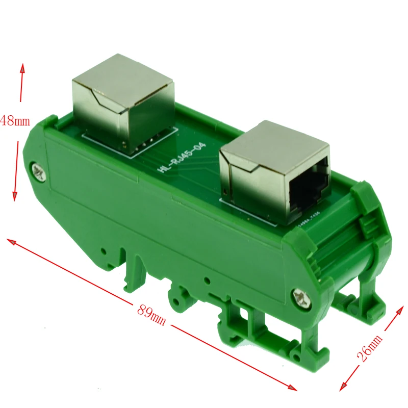 Горизонтальная секционная плата RJ45 female 8P8C с монтажным кронштейном на din-рейке и