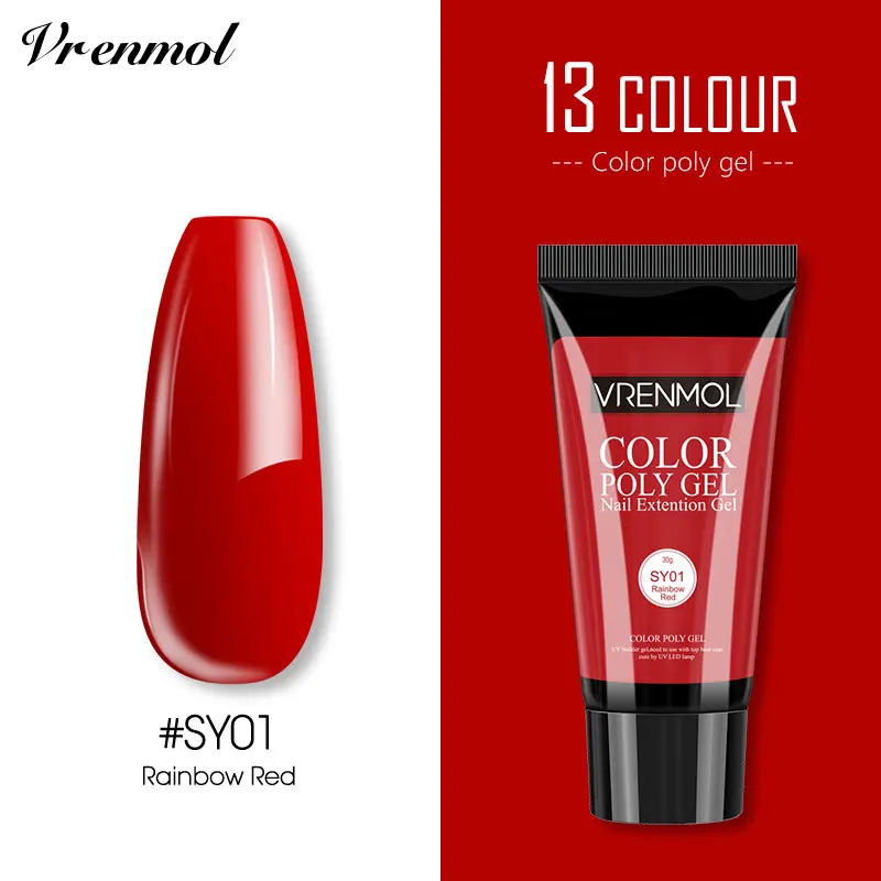 30ml SY01 Vrenmol Poly гель Semic Перманентный не чистый лак верхнее Базовое покрытие гель лак верхнее покрытие Базовое покрытие основа прозрачный гель лак - Цвет: 30ml SY01