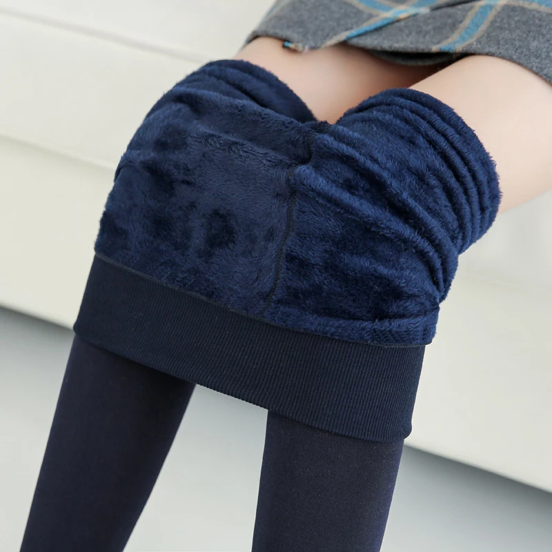 

Fashion Womens Tights Plus Velvet Thicken Skinny High Elasticity Slim Fit Tights Sexy Keep Warm Solid Color Winter Tights