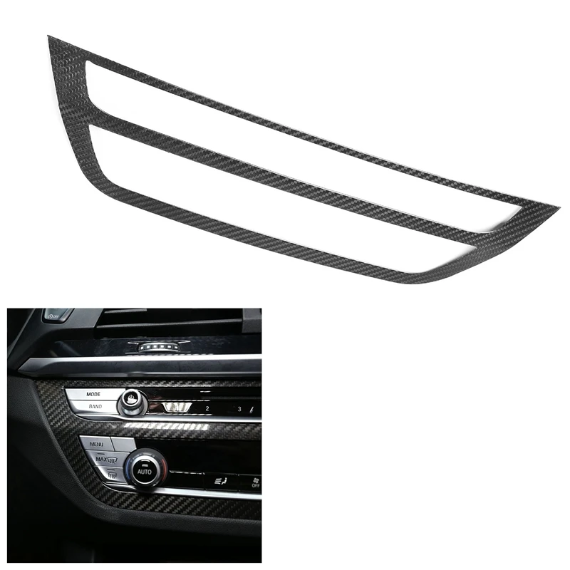 

Carbon Fiber Interior Center Multimedia Console Air Condition Adjust Panel Cover Trim For-BMW X3 X4 G01 G02 2018-2021