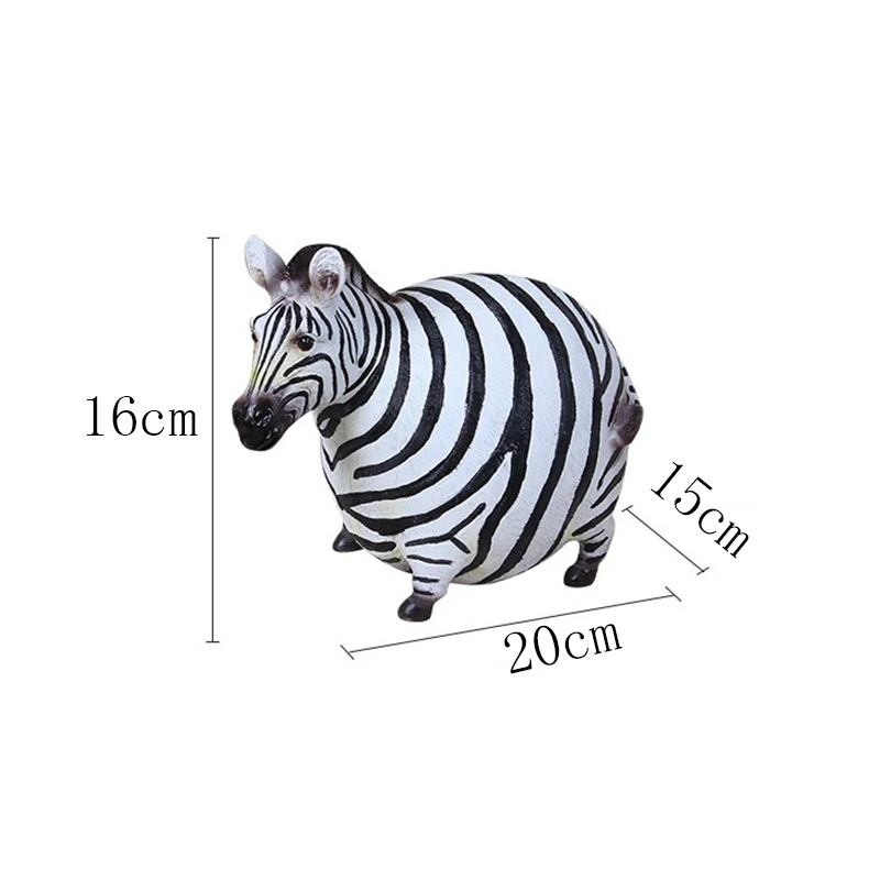 

1/2pcs Resin Zebra Statue Ornaments Cool Zebras Pot Belly Figurine Ornament For Home Office Cabinet Decoration Gift For New Year