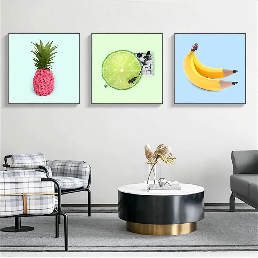 Плакат Фрукты Ананас домашний декор настенная живопись мультфильм еда растения