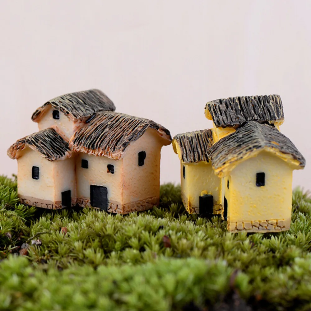 

NEW Hot Sale 1PC Cute Resin Crafts House Fairy Garden Miniatures Gnome Micro Landscape Decor Bonsai For Home Decor Random Color