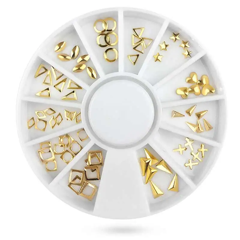 Wholesale 10/20Box Irregular Beads DIY Nail Decoration Metal Star Love Heart Circle 3D Decorations Nail Art Manicure Tools