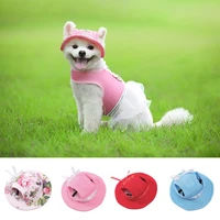 pet dog cap breathable summer adjustable sunhat cloth mesh canvas hat for small medium dogs cats caps pet products