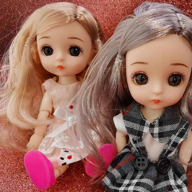16 см мини BJD кукла девочка сияющие глаза с одеждой DIY одевание игрушка|Куклы| |