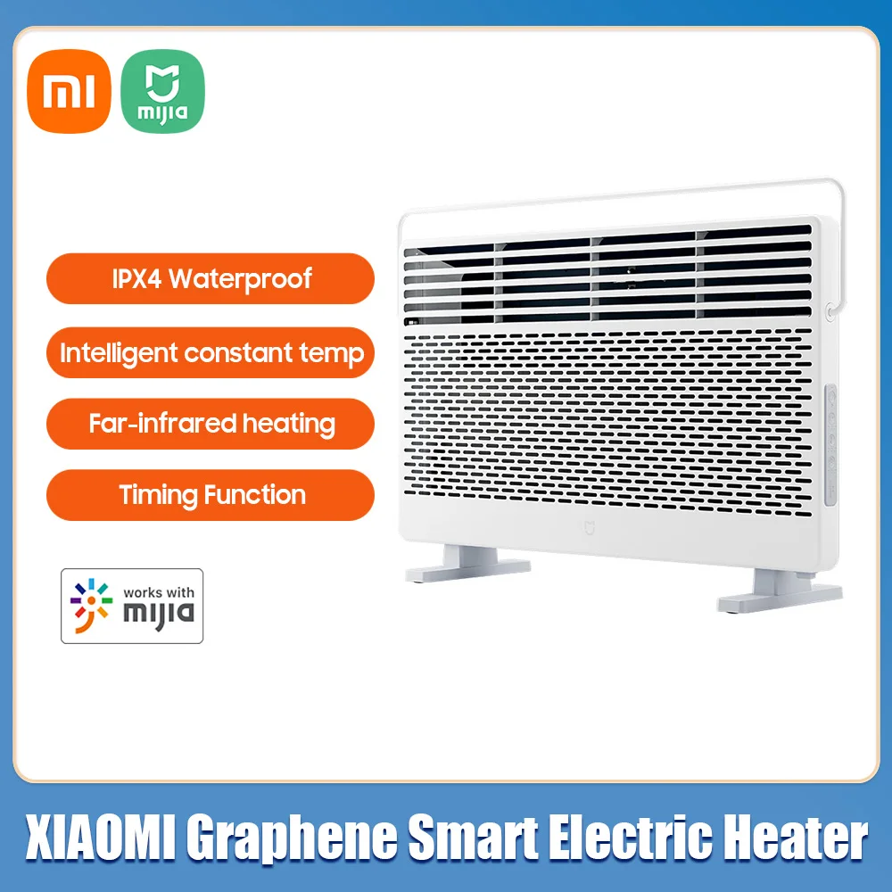 

Xiaomi Smart Graphene Electric Heater 2200W Fast Heating/IPX4 Waterproof/Constant Temperature/Smart Timing/Low Noise Home Heater