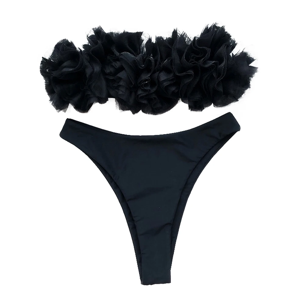 

2020 Women's Mesh Bikini Swimsuit Two Piece Fashion Backless Split Bathing Suit with Chest Pad Solid Color