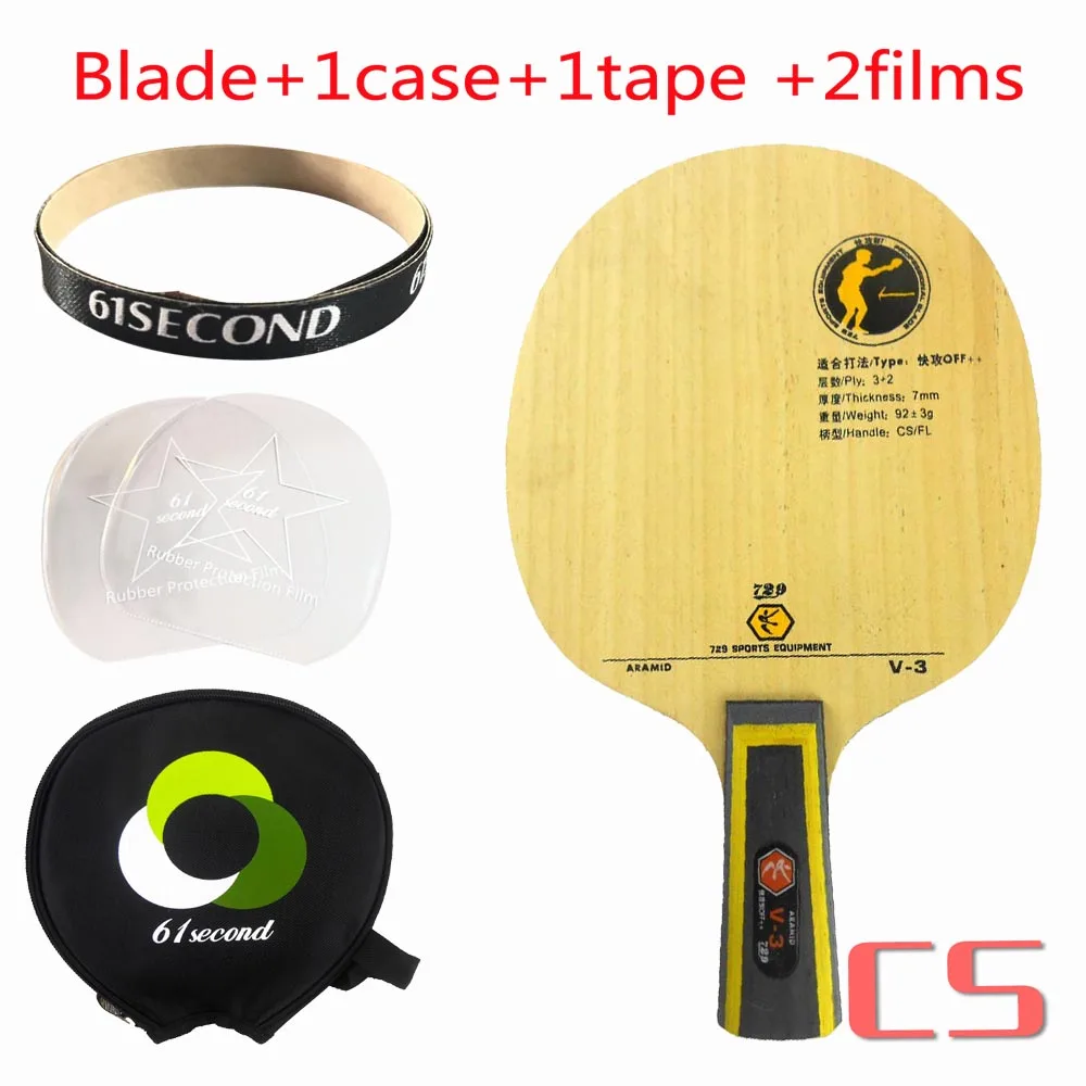 CS with Y 1case RITC 729 V-3 Дружбы(V3, V 3) деревянный арилат-углерод OFF++ углеродное лезвие для настольного тенниса для ракетки для пинг-понга - Цвет: CS with Y 1case