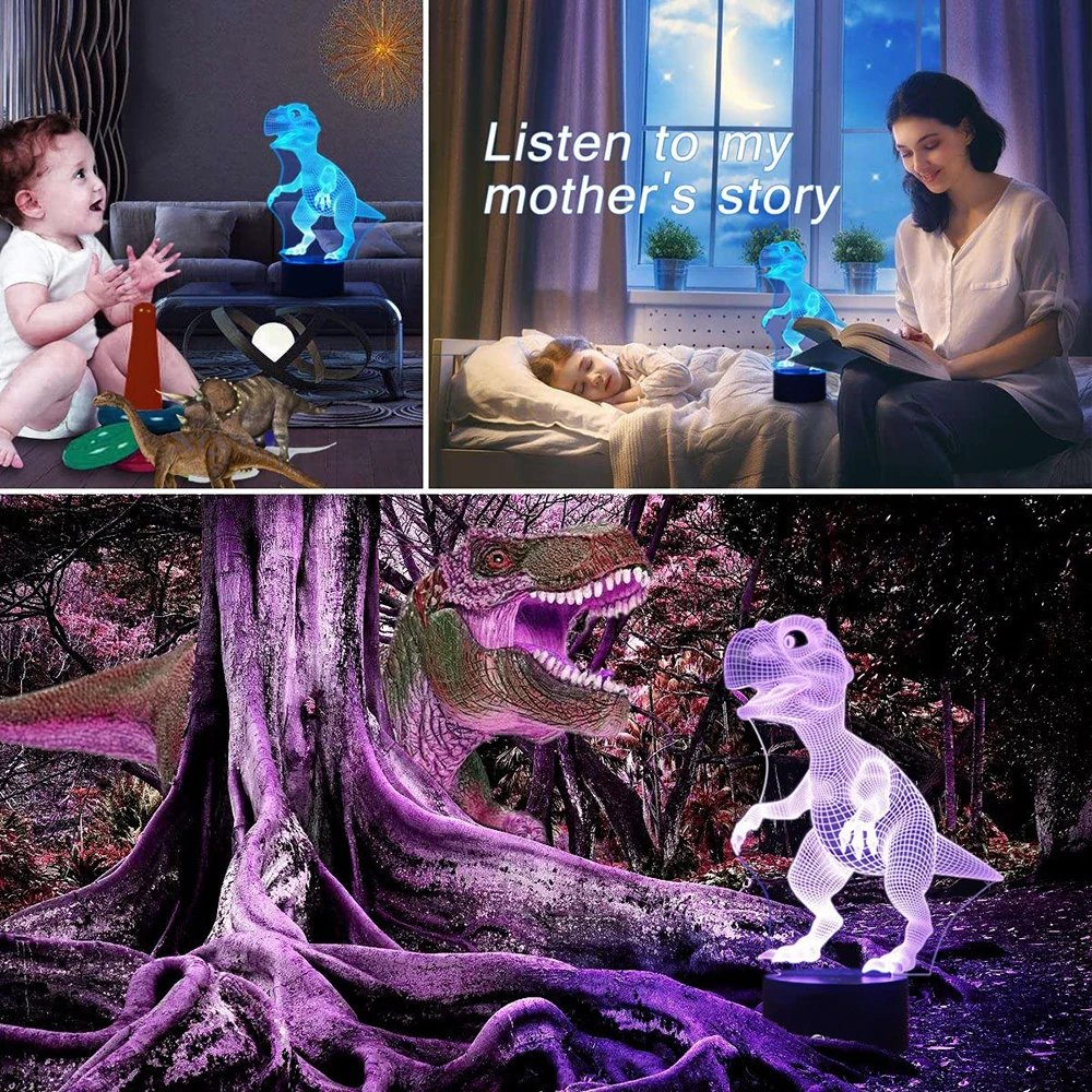 

Cute animal pattern 3D Night Light Touch Table Desk Lamp, 7 Colors 3D Optical Illusion Lights with Acrylic Flat & ABS Base & USB
