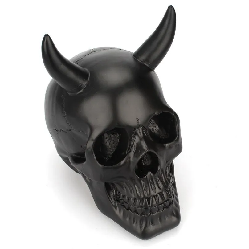 Копия человеческого черепа из смолы украшение с черным черепом эмалированное