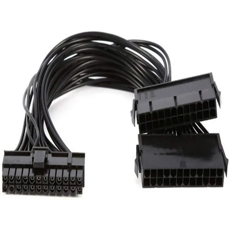 

Dual PSU Power Supply 24 Pin Extension Cable, For ATX Motherboard, 24 Pin To 24(20+4) Pin, 12 Inch/ 30cm Black HOT