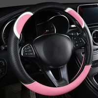 dropshipping steering wheel cover sweat proof breathable universal carbon fiber anti skid car steering cover for driver