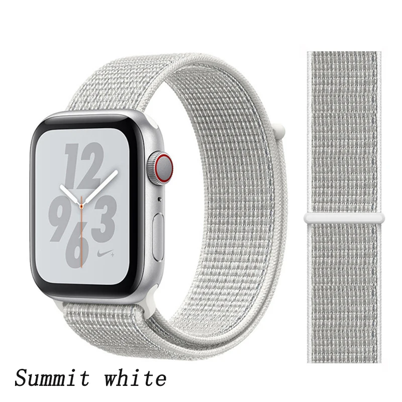 flash white Спортивная петля ремешок apple watch band 42 мм 38 мм apple watch 4 3 band iwatch band 44 мм 40 мм correa pulseira 42 44 нейлоновый ремешок для часов - Цвет ремешка: flash white