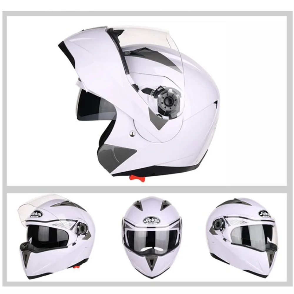 Мотоциклетный шлем JIEKAI с откидной крышкой модульный для мотокросса двойными