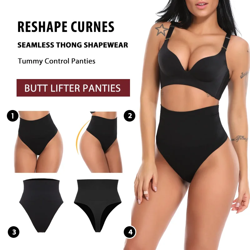 Прикладом Для женщин Body Shaper Высокая Талия животик Управление трусы для похудения талии тренер Корректирующее белье Батт Enhancer Трусы бедра колодки