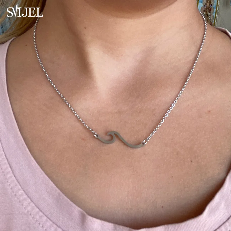 2021 модное ожерелье с кулоном из волной нержавеющей стали ювелирные изделия для