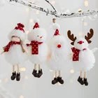 Маленький кулон в виде Санта-Клауса, снеговика, 16 см х 7 см, плюшевый кулон в виде ангела для девочки, украшение для рождественской елки, рождественские украшения