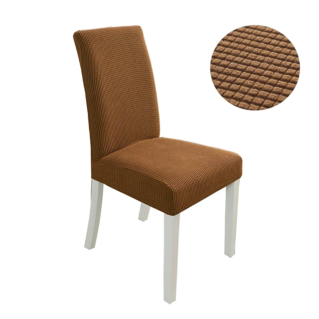 light brown Однотонная утолщенная накидка на стул из кукурузы, большие эластичные чехлы на стулья, чехлы на стулья для ресторана, банкета, отеля, украшения для дома - Цвет: light brown