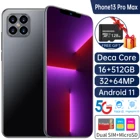 Новинка 2021, модный 5,5-дюймовый экран с вырезом, смартфон с быстрой зарядкой 12 + 6,7 ГБ, 4K HD экран, GPS для Apple IPhone 13 Pro Max Vivo